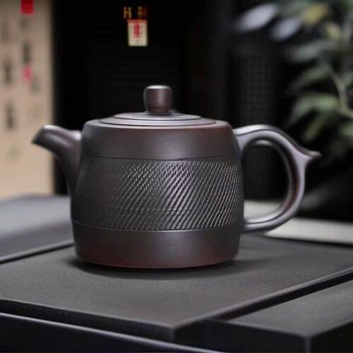 云南紫陶跳刀井栏茶壶建水全手工紫砂泡茶壶家用办公功夫茶具大师