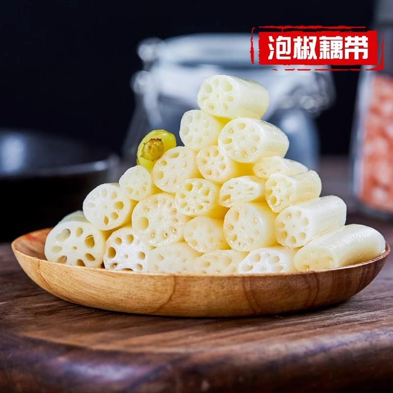 泡椒藕带湖北特产洪湖酸辣泡藕尖新鲜莲藕节开袋即食商用400g袋装