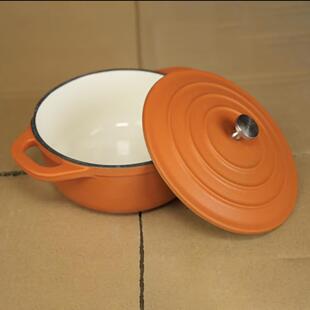 高品14㎝珐瑯铸铁锅小炖锅一人食炖盅迷你锅内白蒸蛋烤箱通用