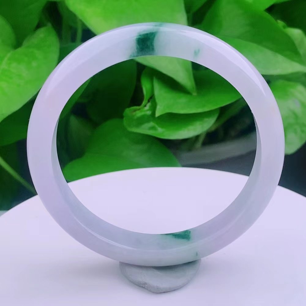 56圈口 真品翡翠玉镯冰紫罗兰飘花细腻气质冰水润正圈手镯 45.61g,珠宝/钻石/翡翠,手镯,淘宝优惠券,粉丝福利购,淘宝优惠卷