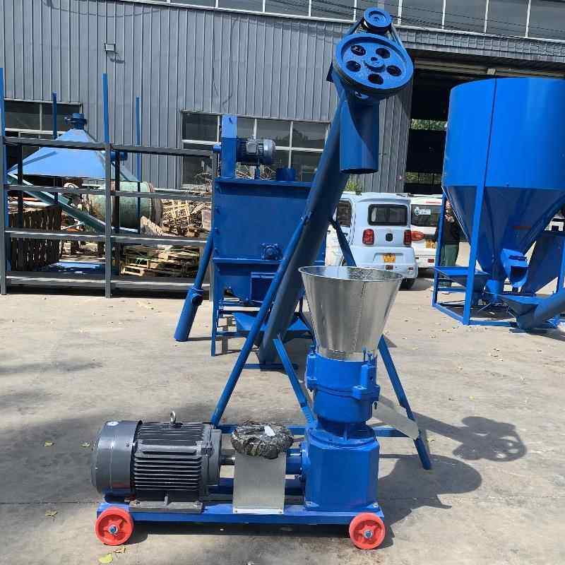 畜禽动物饲料颗粒机干湿两用平模颗粒机多功能鸡鸭鹅兔饲料机