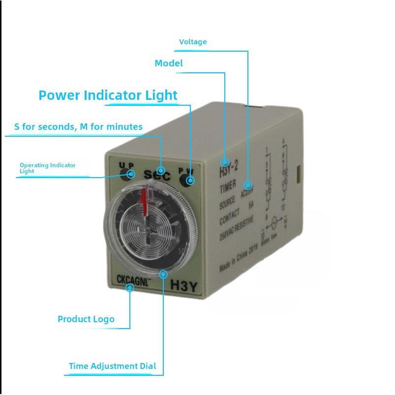 小型可调时间继电器H3Y-2上电延迟控制器220V24V St6P Jsz6限时装