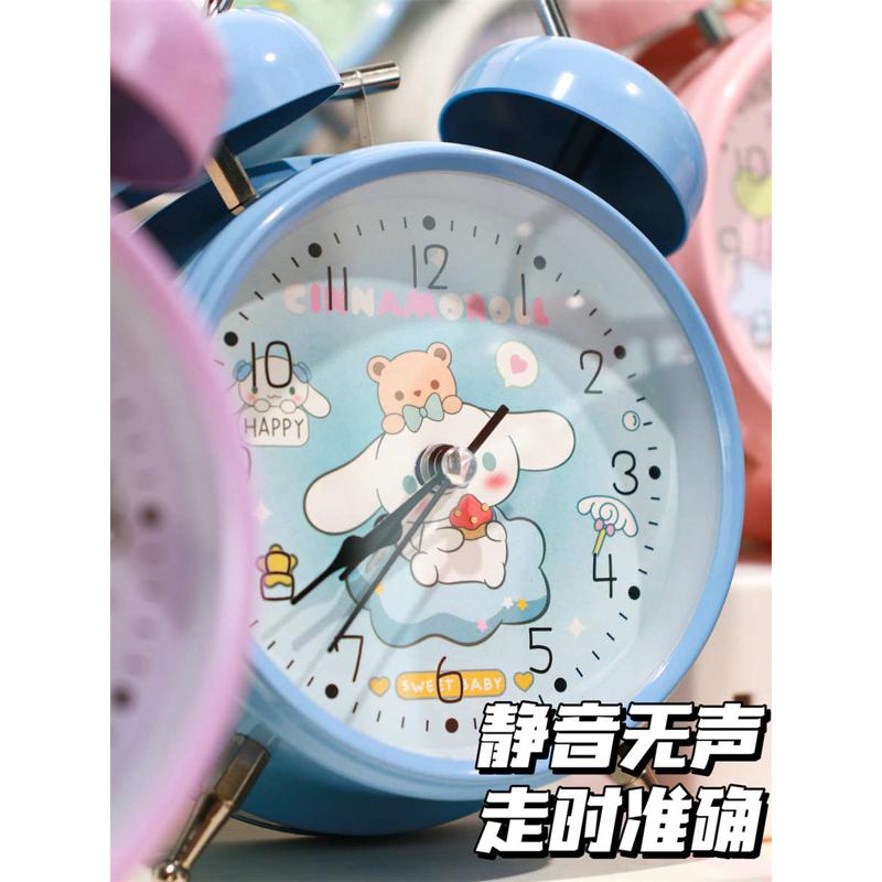 夜灯定时闹钟学生玉桂狗静音起床头时钟表儿童库洛米桌面时间