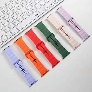 watch876代Ultra運(yùn)動(dòng)硅膠表帶 適用于iwatch9蘋果手表SE表帶apple