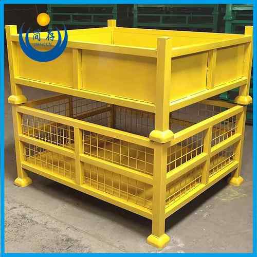 金属可折叠堆垛周转箱 金属板箱 汽车零部件存储料箱网格箱可定制