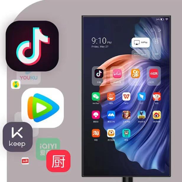 27寸唱闺机智能板电视移动随平蜜心屏触控办公追92777剧歌健身