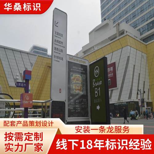 设计定制商业精神堡垒导向指示牌落地标识标牌立式导向牌