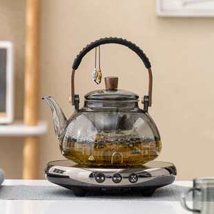 双色半月壶玻璃提梁壶电陶炉可用泡茶壶加热烧水壶高硼硅材质