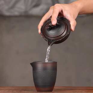 牛转乾坤紫陶泡茶壶手工紫砂手抓壶大容量陶瓷功夫茶具旋转壶盖