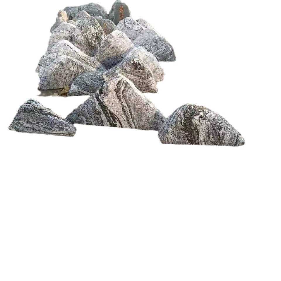 山石枯景观庭院石头天然泰山水切片雪造景组合内假山石室浪石摆件