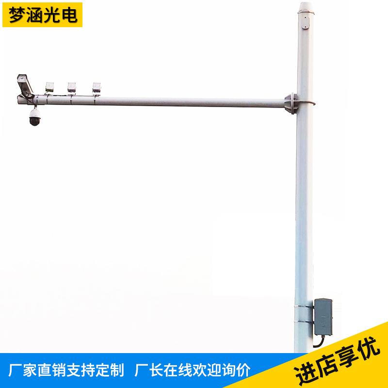 交通信号灯杆人行道L型单悬臂式红绿灯十字路口八角杆LED信号灯杆图片