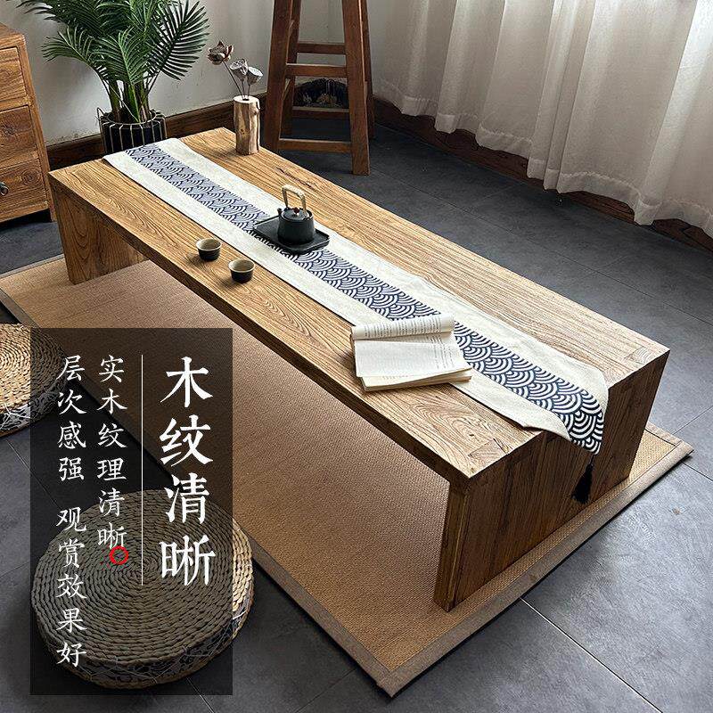 老榆木茶几老门板茶桌客厅家用实木茶台中式炕桌风化桌面覆古吧台