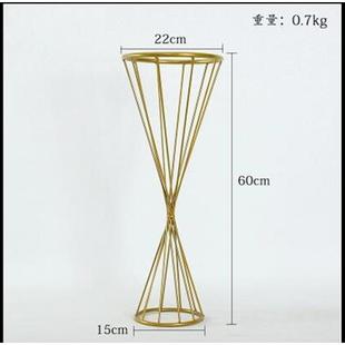 婚庆路引架子铁艺花器花蓝桌花金色花器路引家居饰品摆件 新款