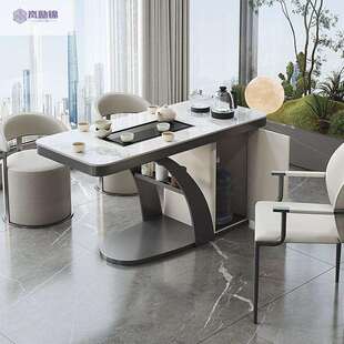 岩板桌阳轻奢台家用小茶台现AUD代型茶桌椅组合办公茶茶几小泡茶