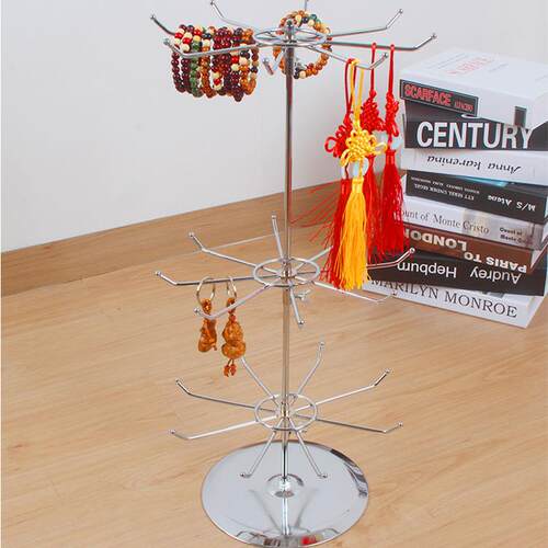 高档台式饰品转架三层调节饰品架摊位旋转展示架配件挂件货架