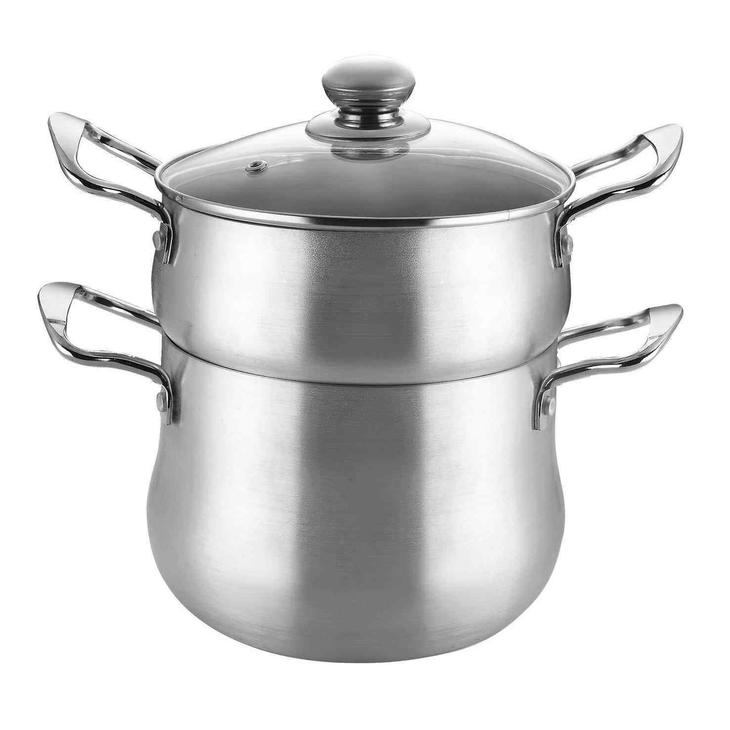 高兹跨境中东直供销售铝制砂光锅双层烹饪18-24锅具套装蒸锅p