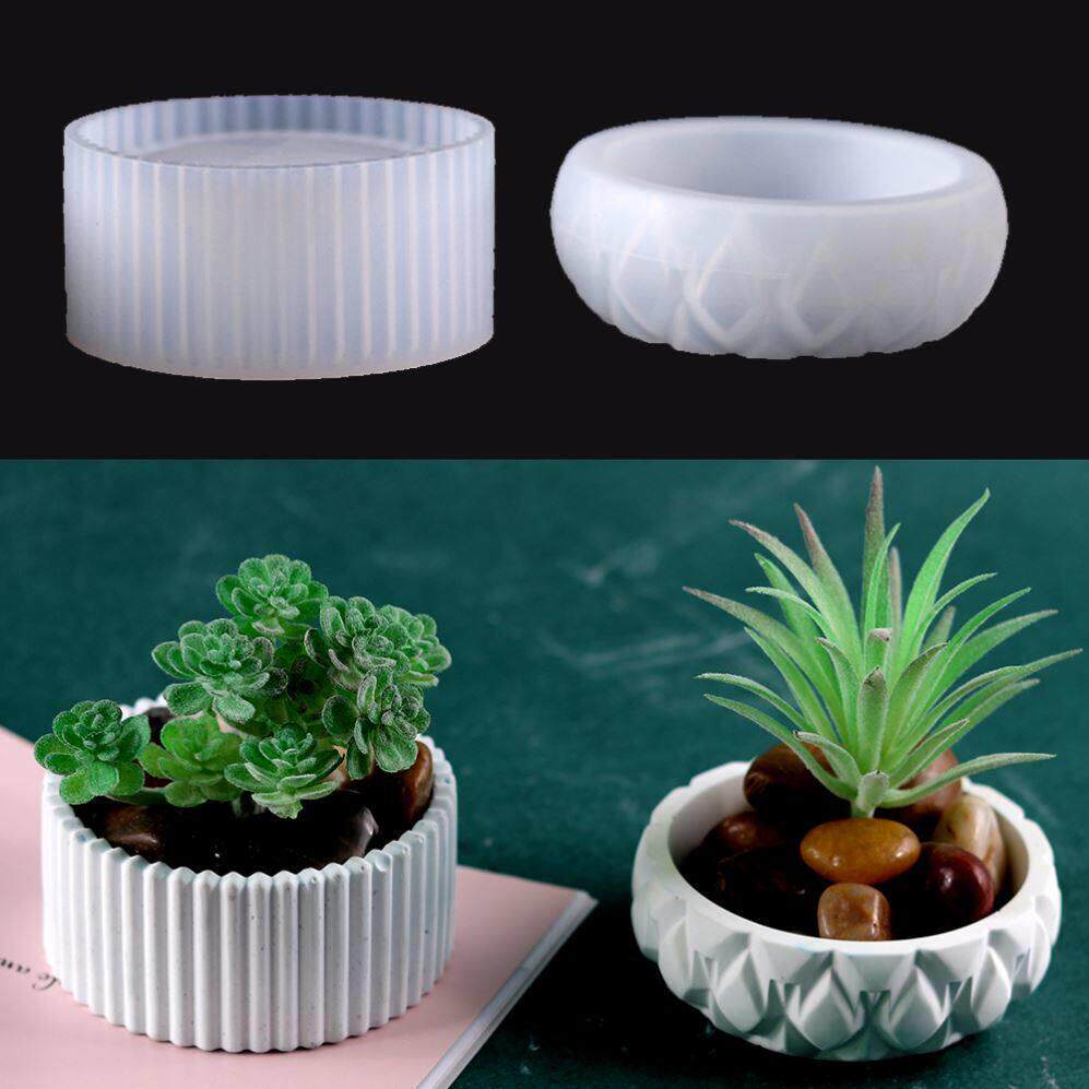 Concrete Flowerpot Silicone Mold for Succulent plants Pot St - 实物图