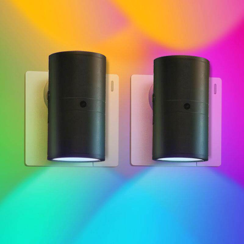 跨境圆柱形LED夜灯婴儿床边灯RGB变色筒灯小夜灯室内照明装饰灯