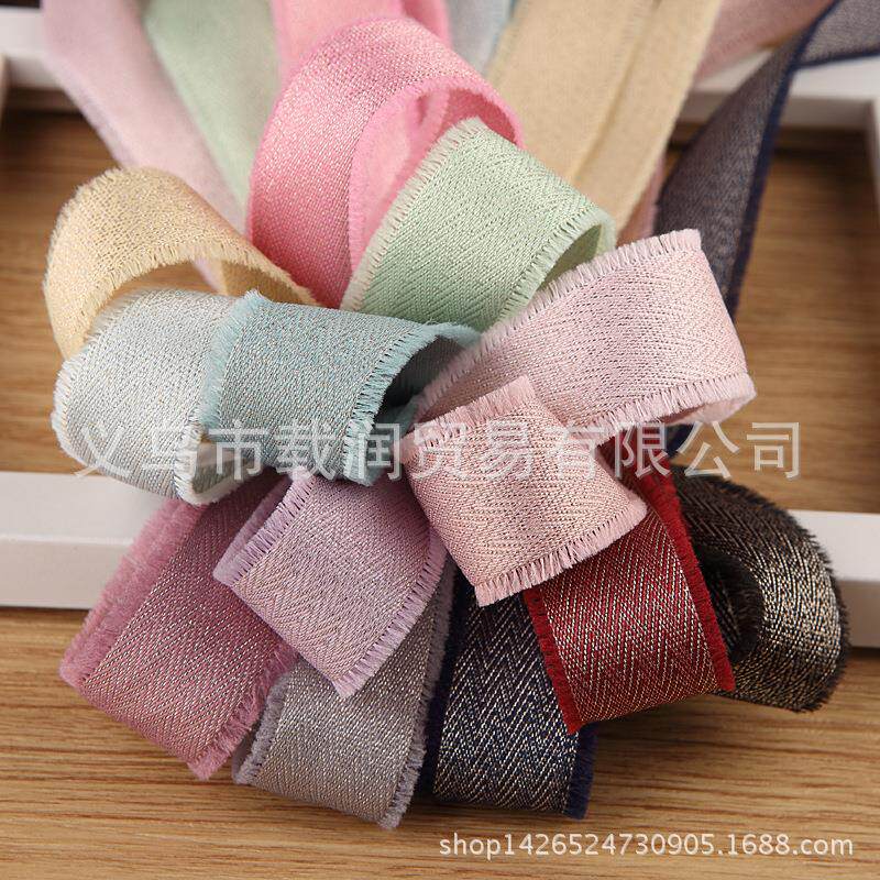 毛须人字纹银葱带diy手工发饰服装鞋帽辅料礼盒包装蝴蝶结织带