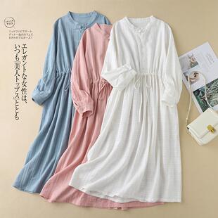 long skirt front Cotton single linen half plate and