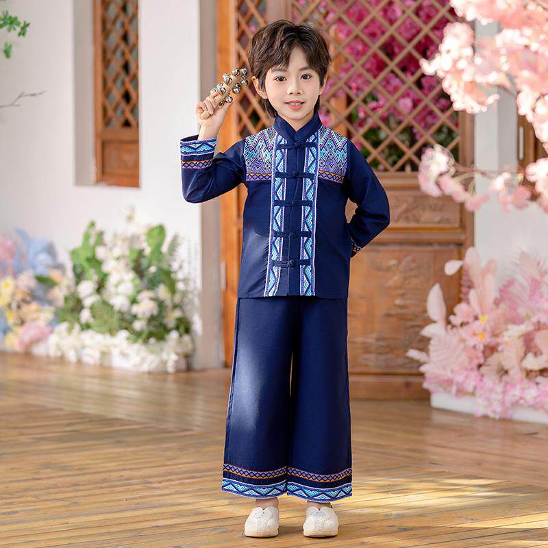 高档广西壮族服男女童儿少童三族月三数民服饰装男女童新款演出服