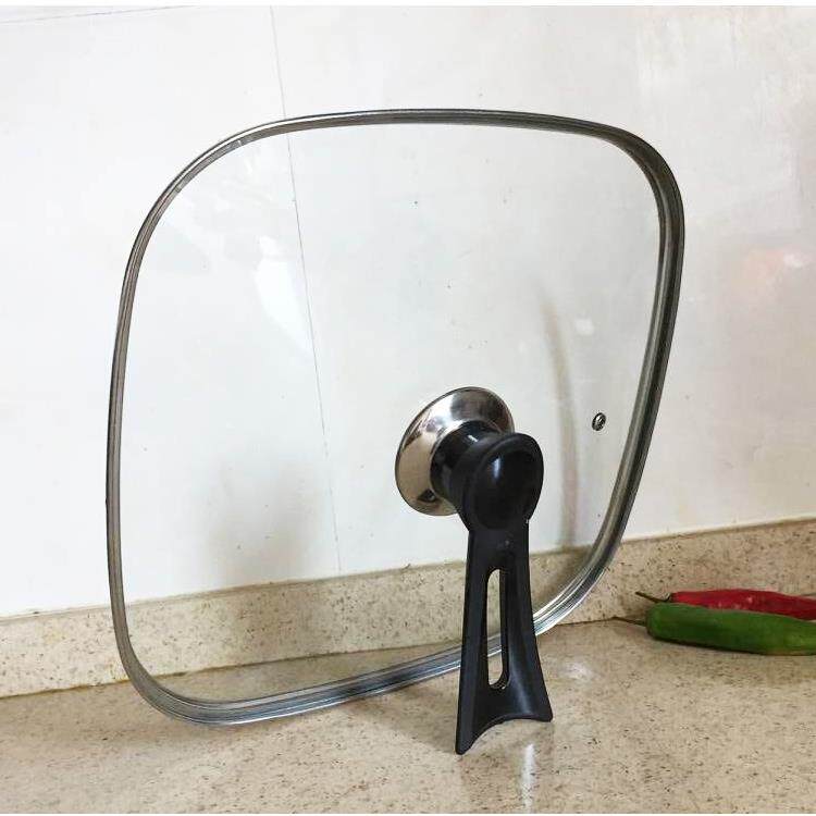 韩式通用锅盖/电热锅/电火锅方形防溢耐摔钢化玻璃盖包邮30X30cm