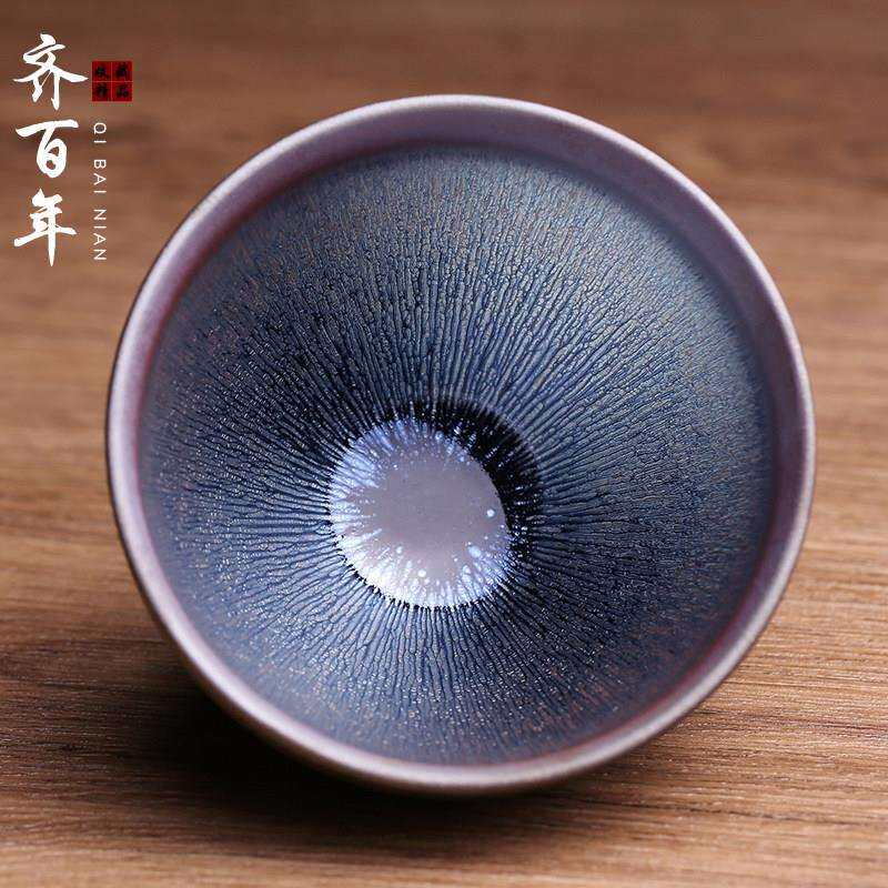 非遗大师陈国文银毫建盏主人杯茶杯茶盏纯全手工曜变兔毫茶器茶具