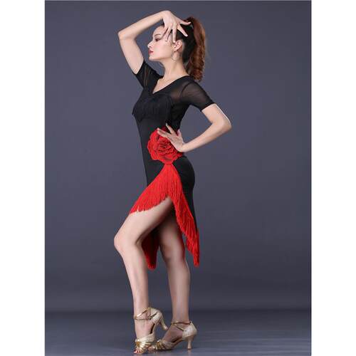 高档成艺人女服拉丁舞演出服考新款比舞赛服流苏洋装拉丁装成人女
