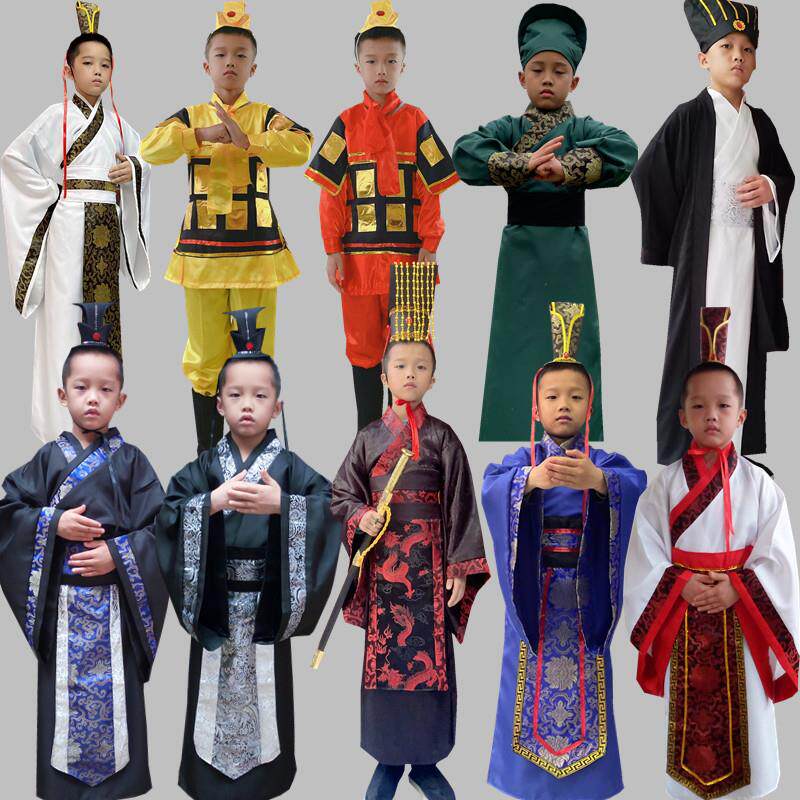儿童古装汉服商鞅变法徒木立信服装古代舞台剧皇帝大臣演出表演服