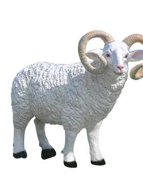 户外公园林仿真动物绵羊玻璃钢山羊塑小品商场美陈店铺门口摆件