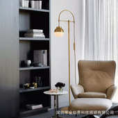 北欧全铜落地灯轻奢客厅沙发书房卧室床头灯现代设计师立式 金色灯