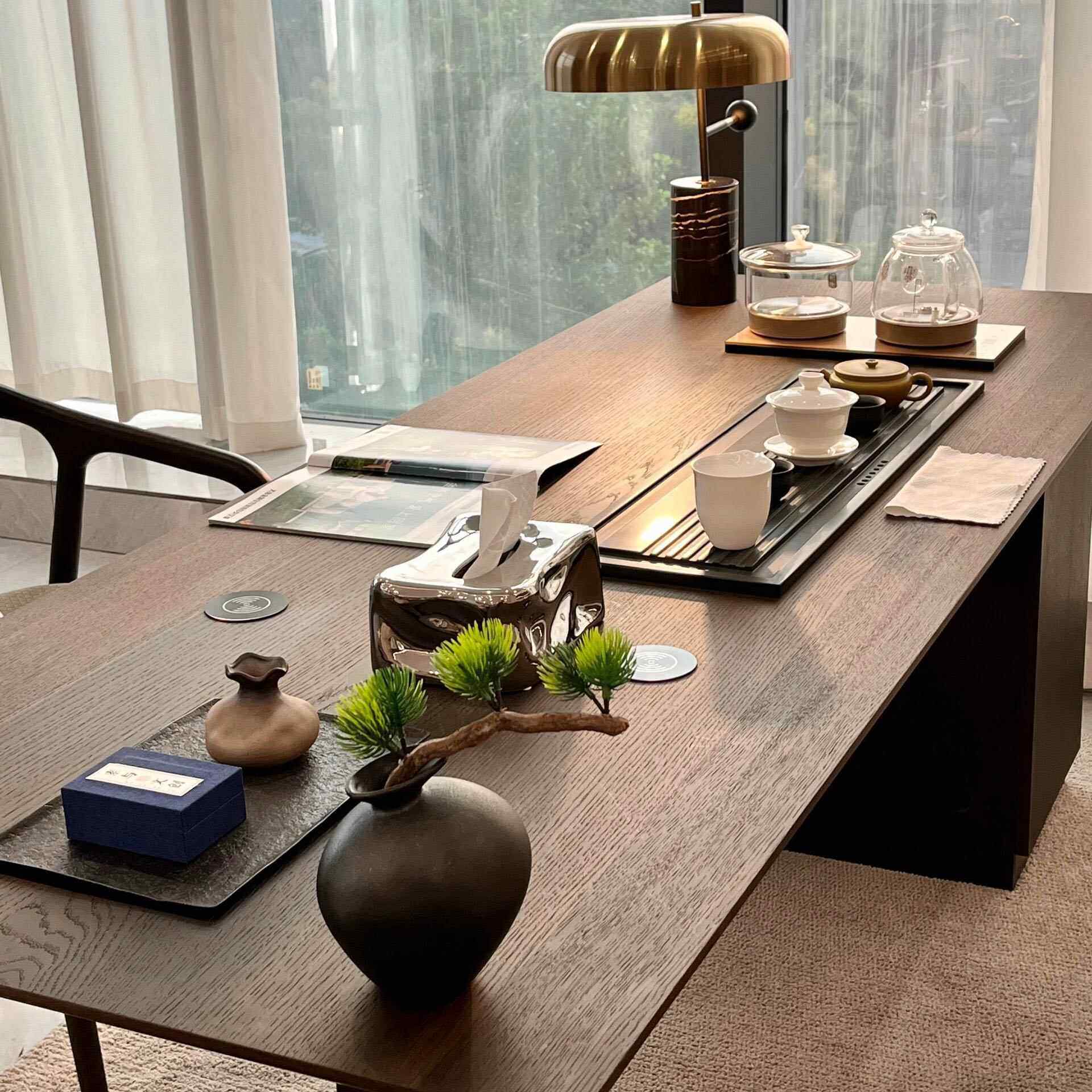 新中式茶桌椅组合实木家用禅意办公室简约茶台客厅黑胡桃木泡茶桌,住宅家具,家用茶台/茶桌,淘宝优惠券,粉丝福利购,淘宝优惠卷