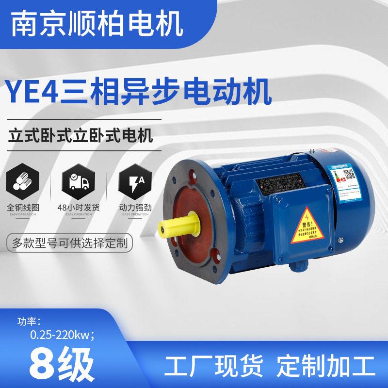 8极三相异步电动机YE4全铜交流电机0.25kw-220kw立卧式三相电动机