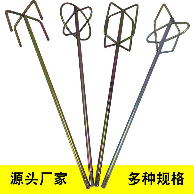 45#钢圆柄两坑两槽搅拌杆瓦工油漆腻子粉涂料灰膏搅拌棒搅灰杆