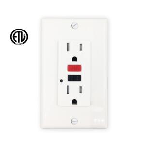 高品质北美GFCI双插座GFCITR15A墙壁插座安全家居家用插座