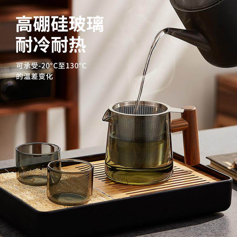 泡木笙玩物不锈钢茶壶玻璃办公室茶滤功壶茶水BXG001分离过壶夫茶