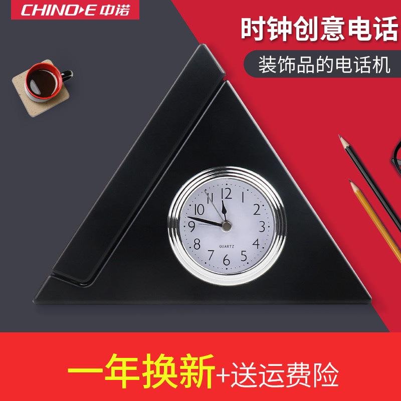 创意时钟电话机时B个性钟表办公家用客XUC酒店宾馆房座机0尚22