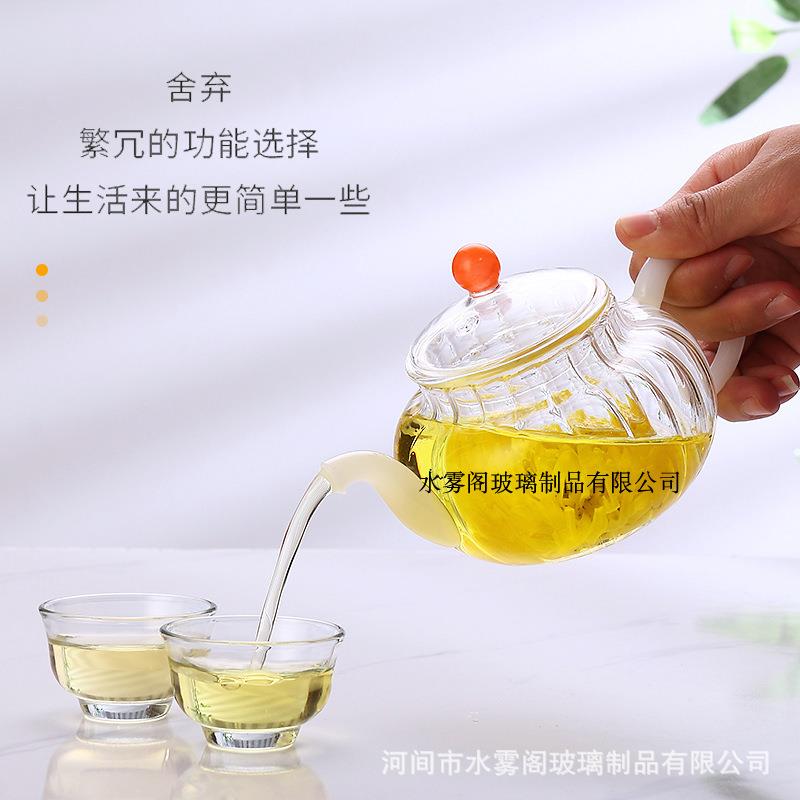 高硼透硅耐热玻璃泡煮茶茶壶花茶壶内胆具过滤网南瓜明壶耐白玉南