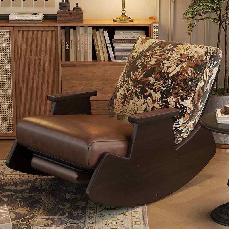 实木摇椅单人躺椅家用躺阳标准台中摇古风休闲椅可睡可厅客懒人沙