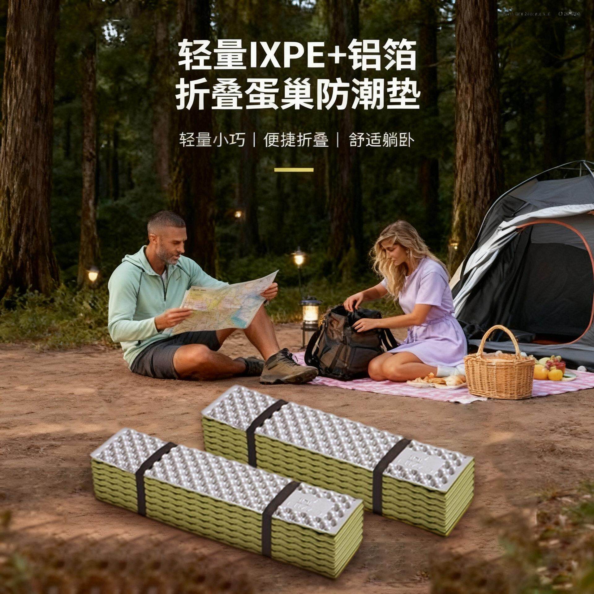 防潮防湿地垫户外蛋槽垫折叠防潮垫露营加厚午睡垫子帐篷双蛋巢野