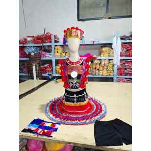 高档倾城瑶族花棍情款艺考数舞蹈服瑶考级定制少民族服装演出服