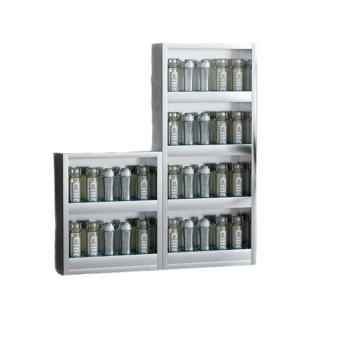 不锈钢挂壁水杯柜工厂员工多格存放柜茶杯收纳柜放置柜储物柜