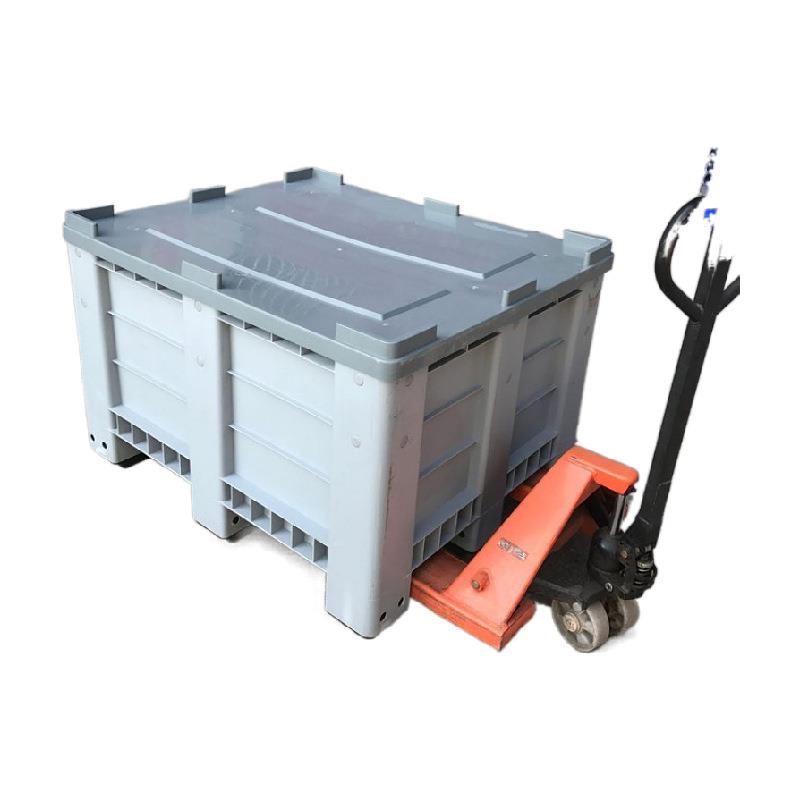 广州东莞深圳现货灰色储物箱箱式托盘箱水产箱叉车周转箱