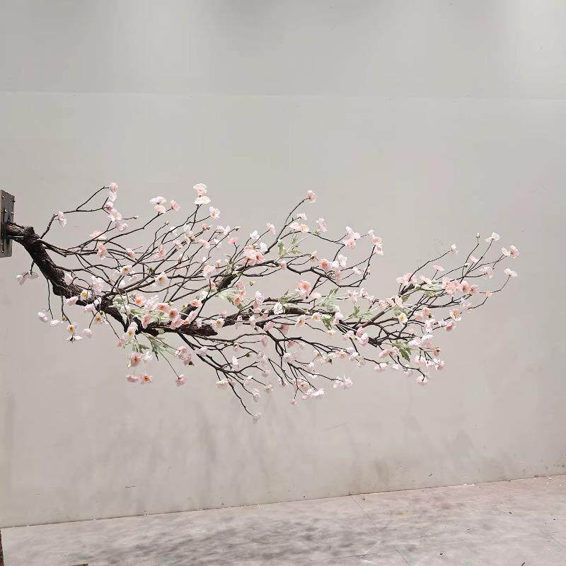 仿真虞美人壁挂花树悬挂吊挂花树假花仿真花树室内景观餐厅造景