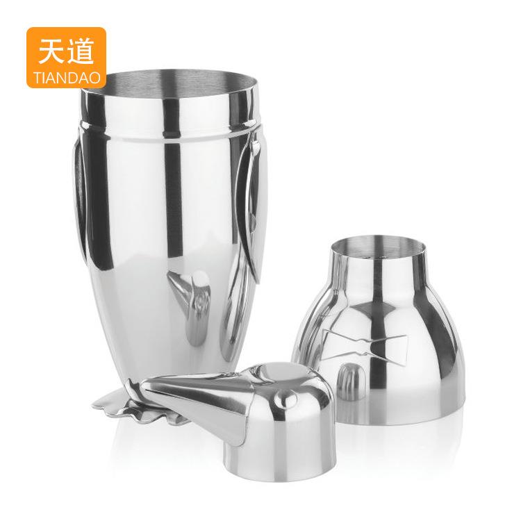 跨境创意不钢锈sk-8518企鹅酒器500ml鸡尾酒摇酒器摇酒壶酒调吧调
