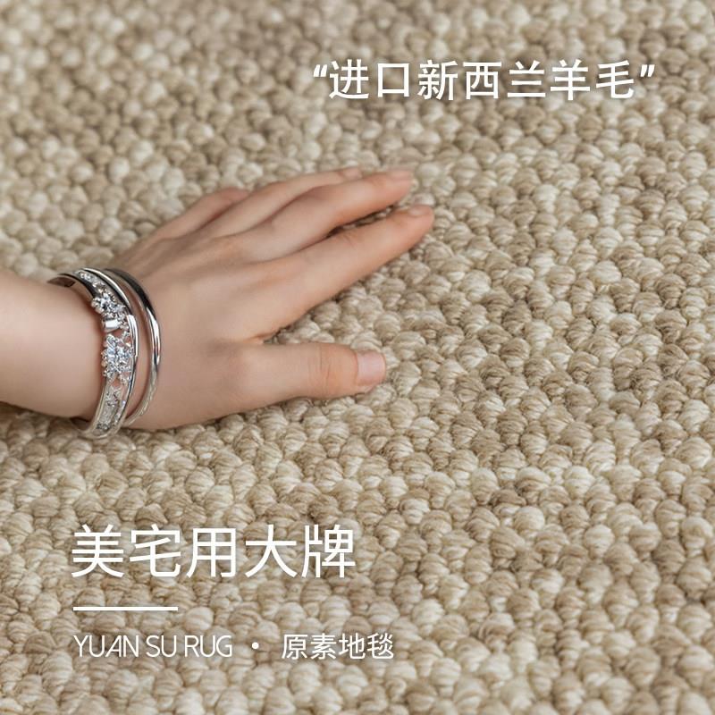羊毛地毯客厅轻奢高级现代简约家用卧室北欧奶咖棕色沙发茶几地垫