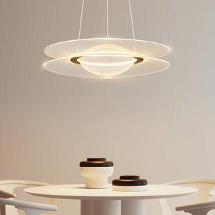 现代轻奢餐厅吊灯2024年新款 饰灯 吧台餐桌灯设计师创意飞碟茶桌装
