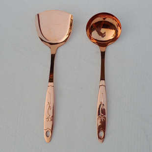 勺子厂家紫铜黄铜铲铜长柄老式铜勺铲子全铜加厚铜勺炒菜铲子供应