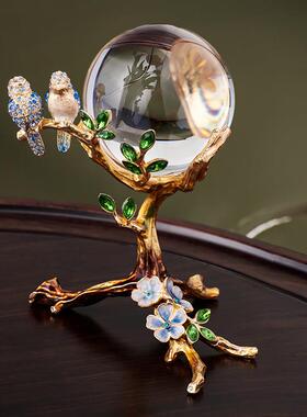 圣朗伦轻奢珐瑯彩摆件水晶玻璃球电视柜办公室新中式饰品开业礼品