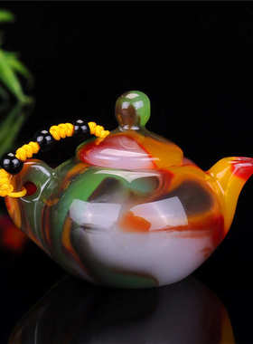 外蒙玉壶把件红玉黄玉羊脂白玉壶手把件酱紫多彩色手玩件